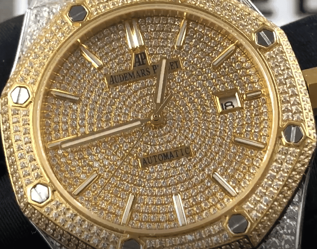 Audemars piguet royal oak iced out replica best sale